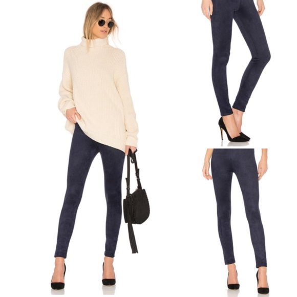 BCBGMaxAzria Mason Faux Suede Legging Navy Blue Size M - Picture 1 of 5